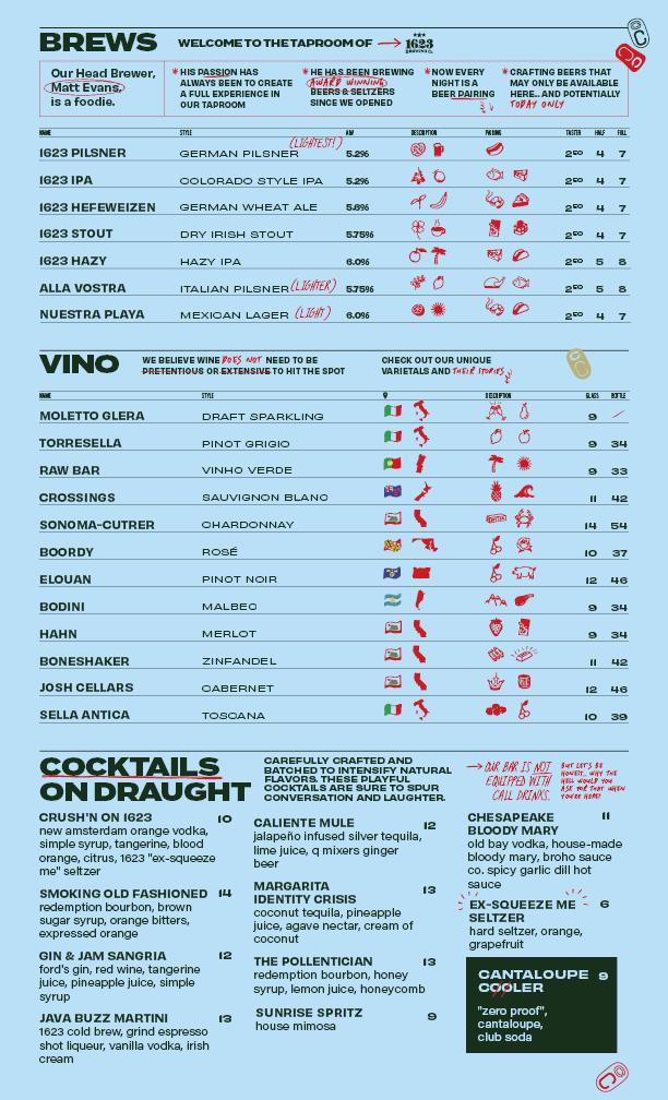 Craft Culture menu board