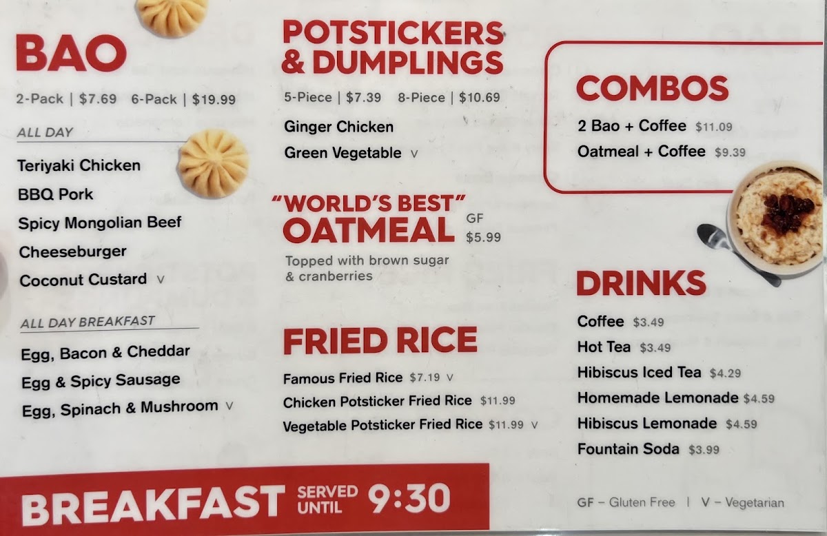 Wow Bao menu board