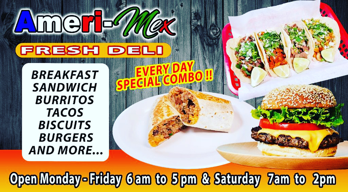 AMERIMEX TAQUERIA menu board