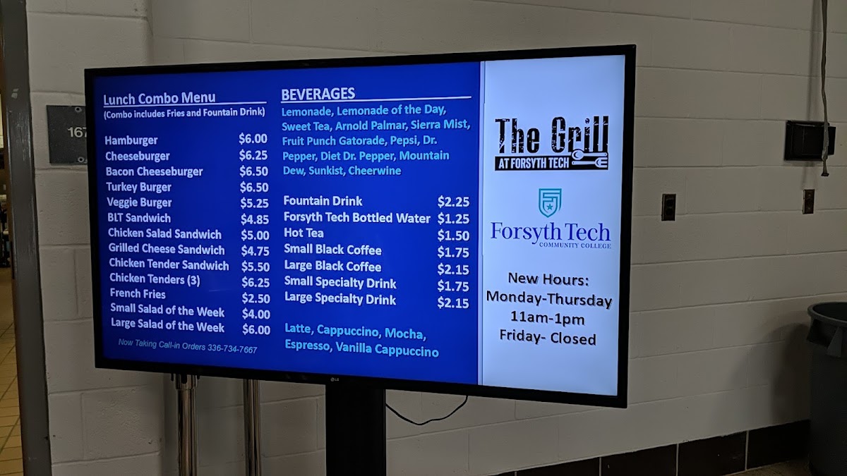 Blaze Grill menu board
