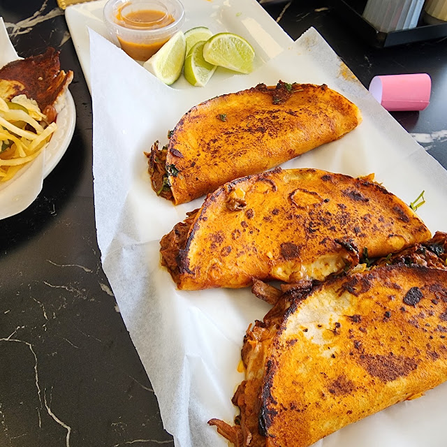 Birria Tacos with Lime and Sauce