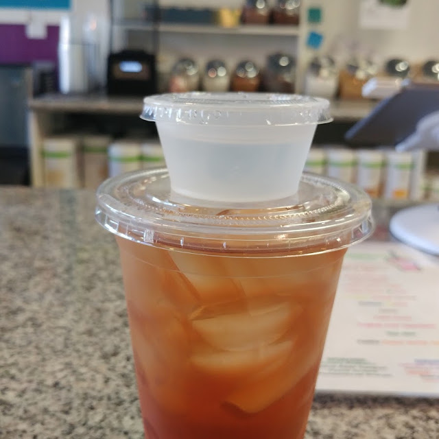 Aloe Shot and Peach Ice Tea
