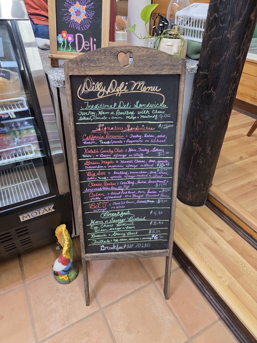 The Dilly Deli menu board