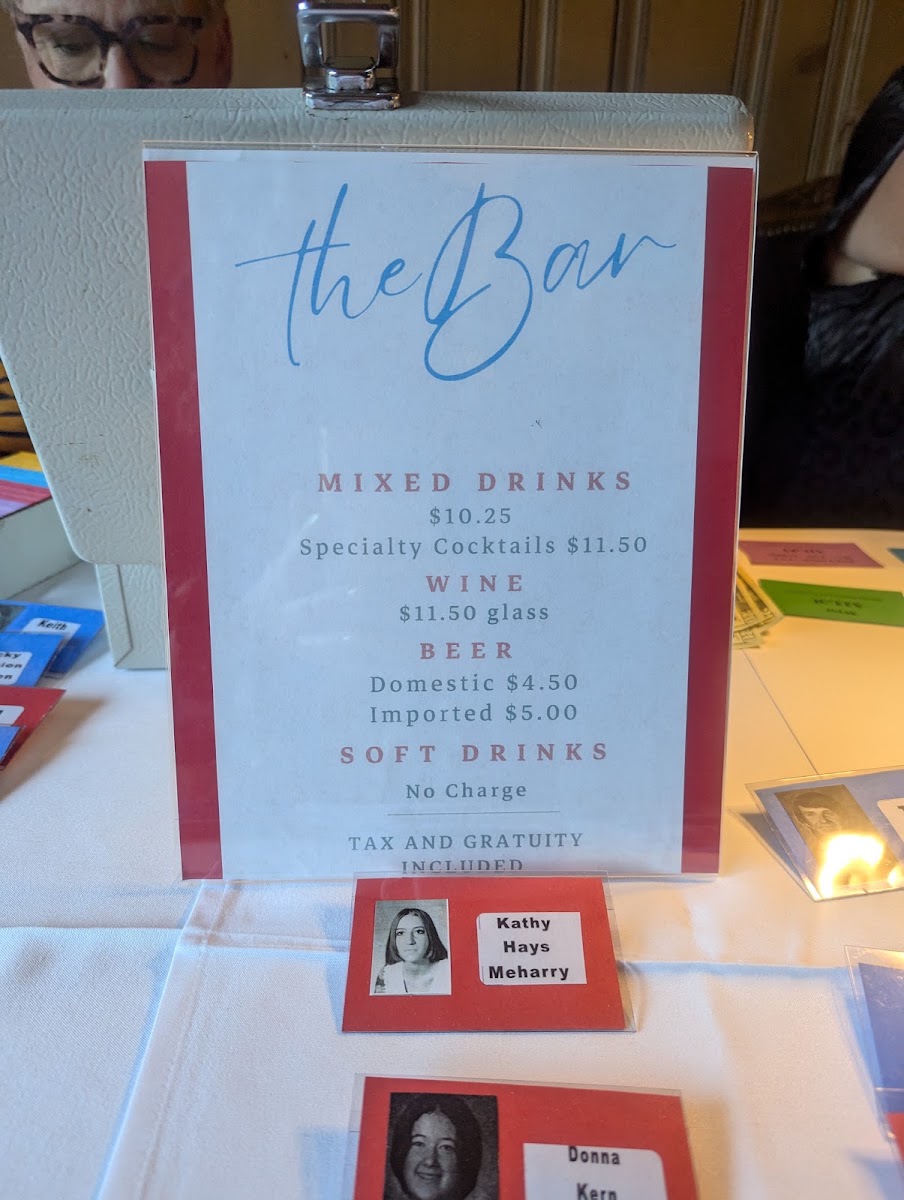 Cherokee Club menu board