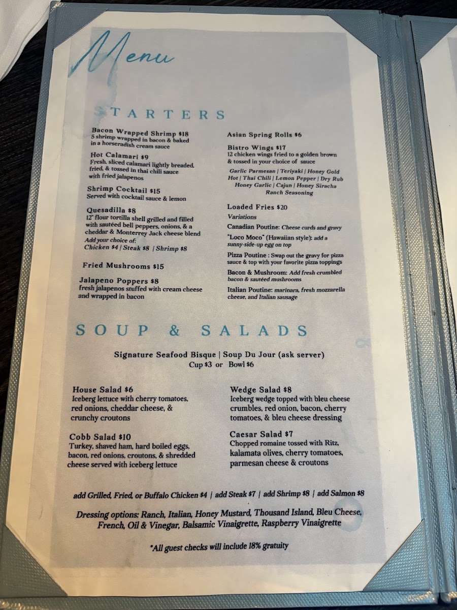 Bistro Eleven 21 menu board