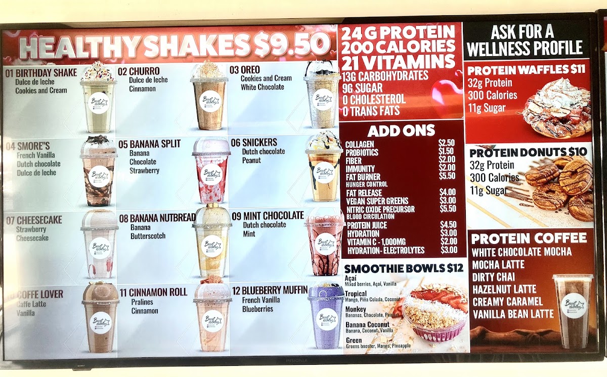Beast Nutrition Bastrop menu board