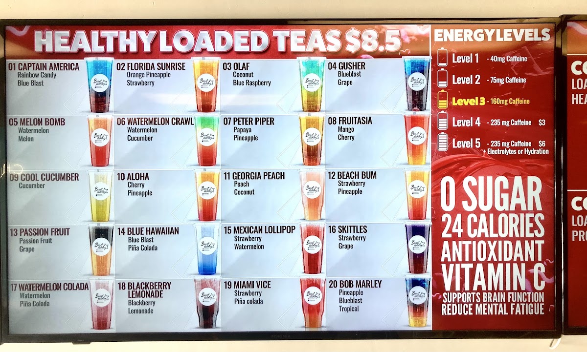 Beast Nutrition Bastrop menu board