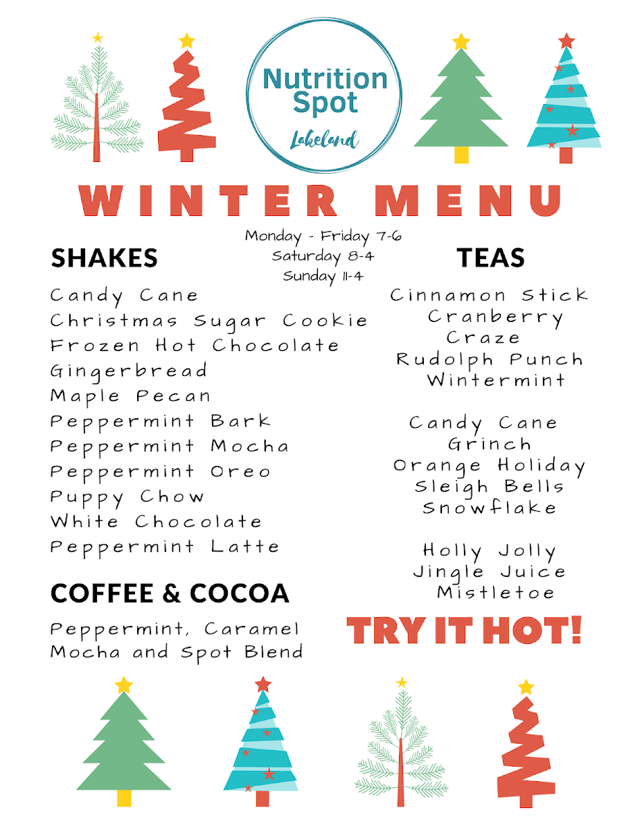 Nutrition Spot - Lakeland menu board