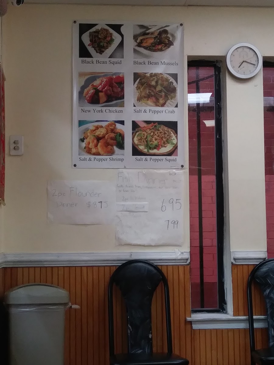 Chen Garden Chinese Restaurant menu board