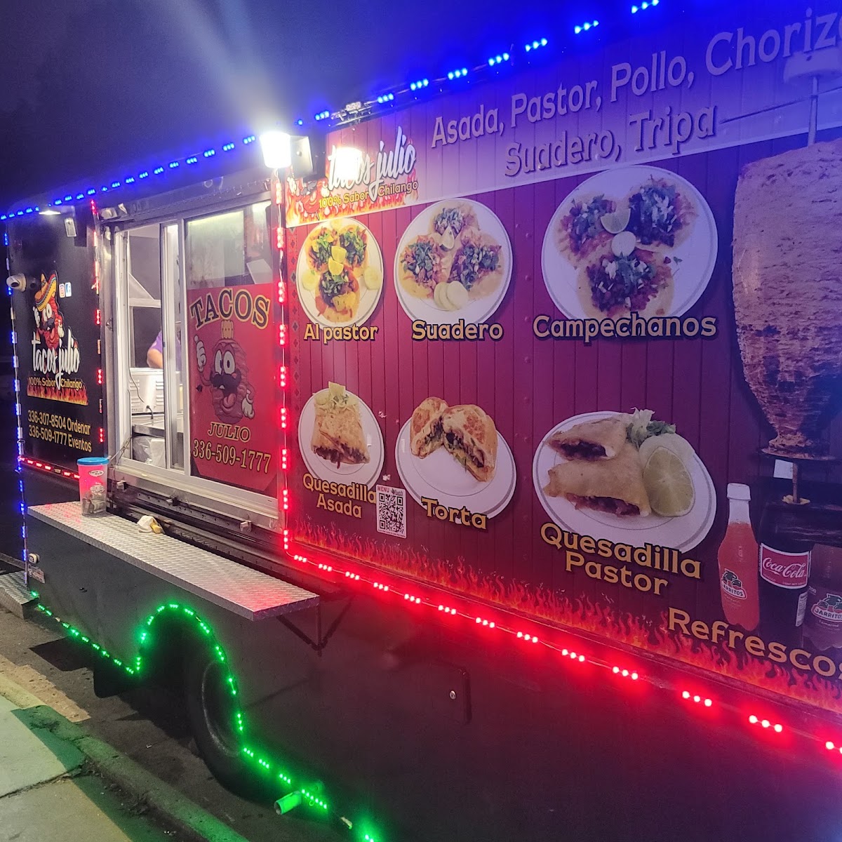 Tacos Julio menu board