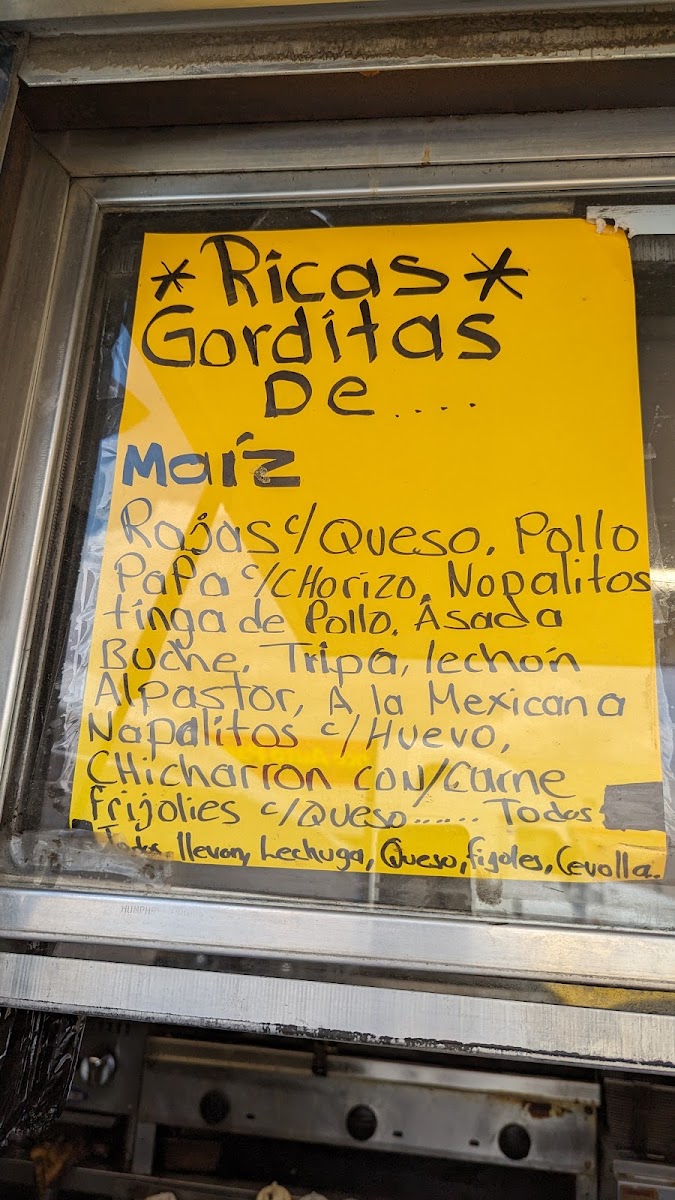 Tacos El Picacho Food Truck menu board