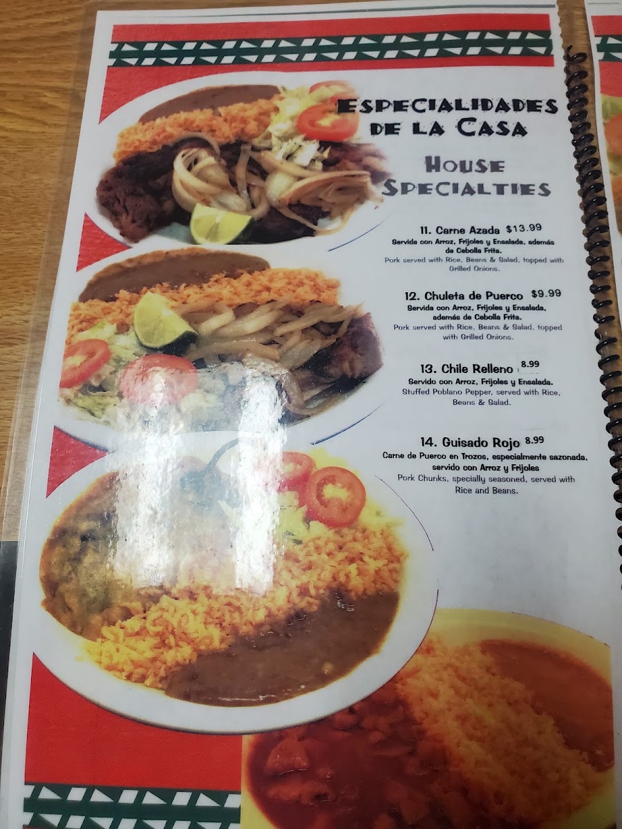 El Taco menu board