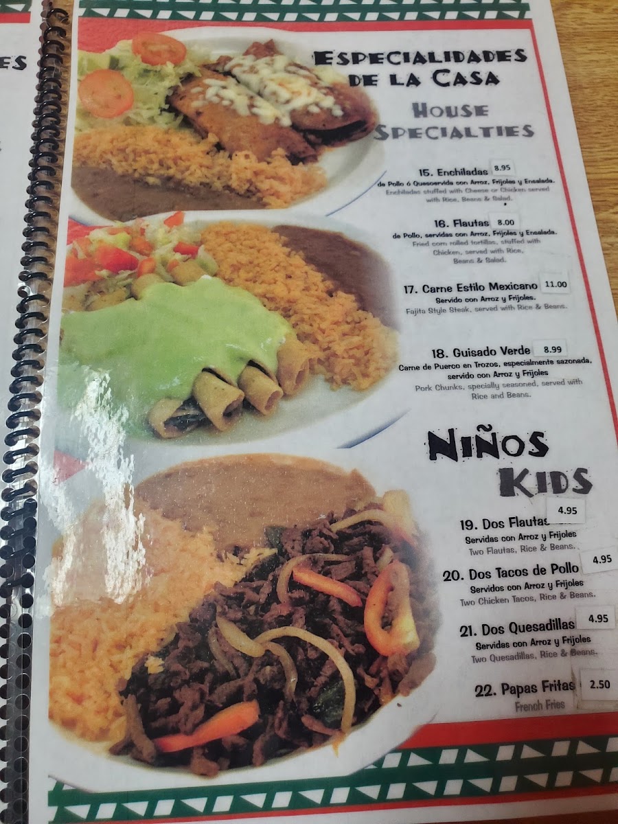 El Taco menu board