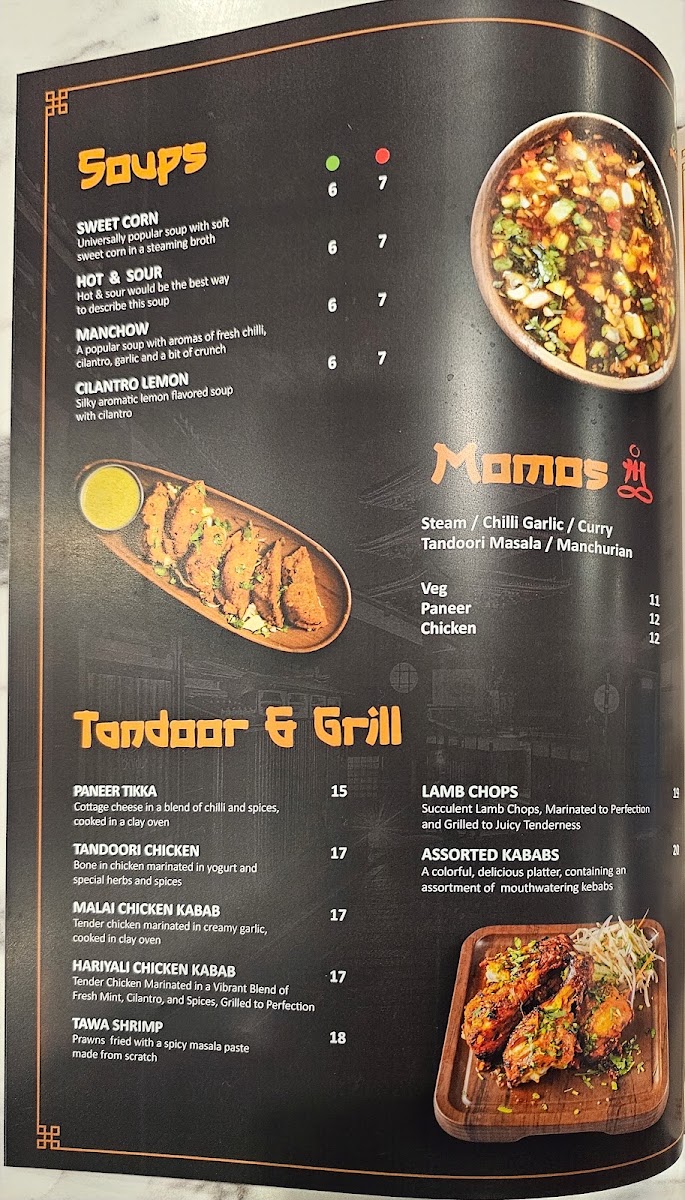 The Monks Indian Bistro menu board