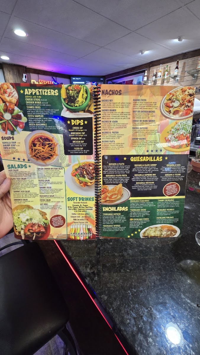 Fiesta Charra Mexican Restaurant & Grill 2 menu board