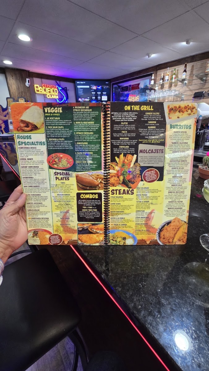 Fiesta Charra Mexican Restaurant & Grill 2 menu board