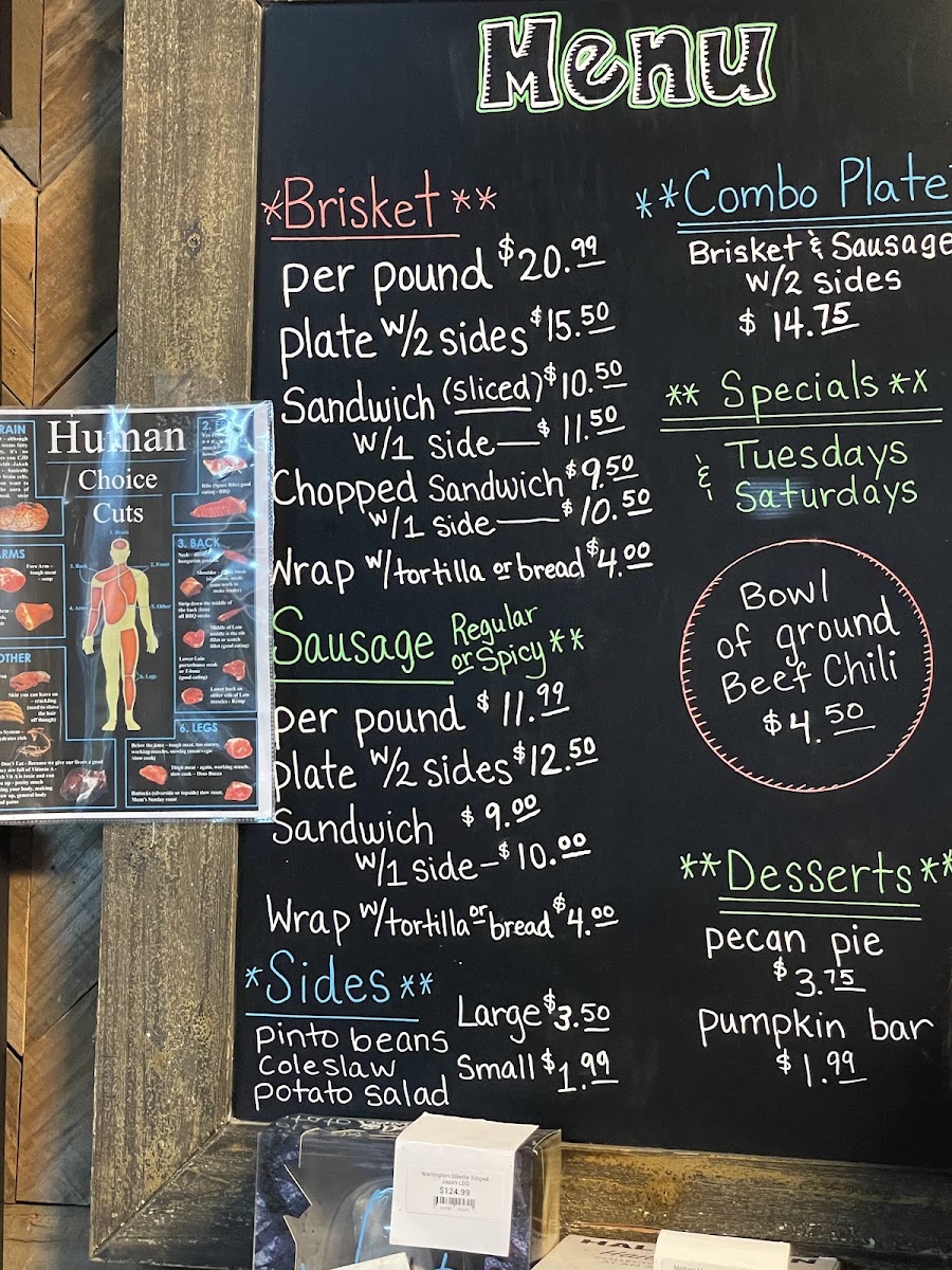 The Gas Station menu board