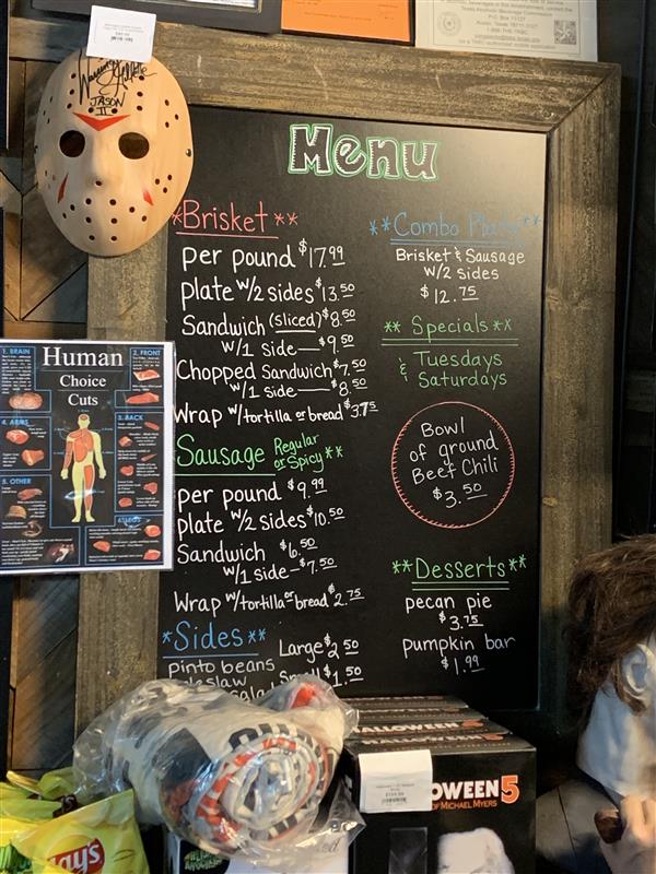 The Gas Station menu board