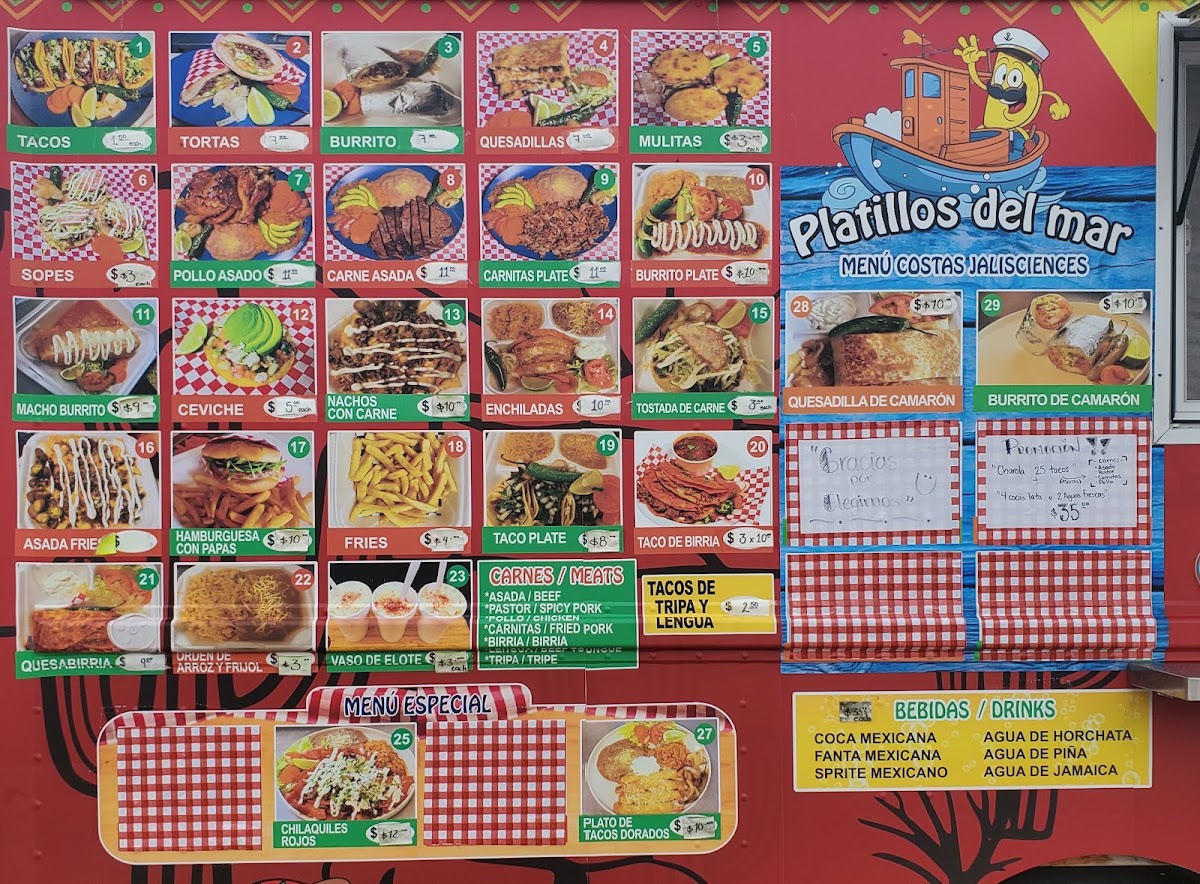 Taqueria Express La Villita #3 menu board
