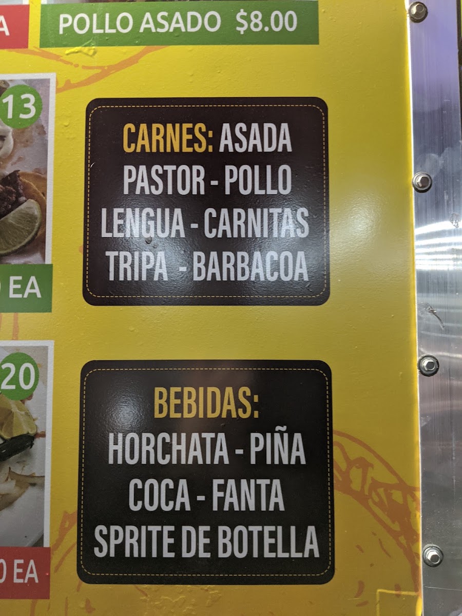 Taqueria Express La Villita #3 menu board