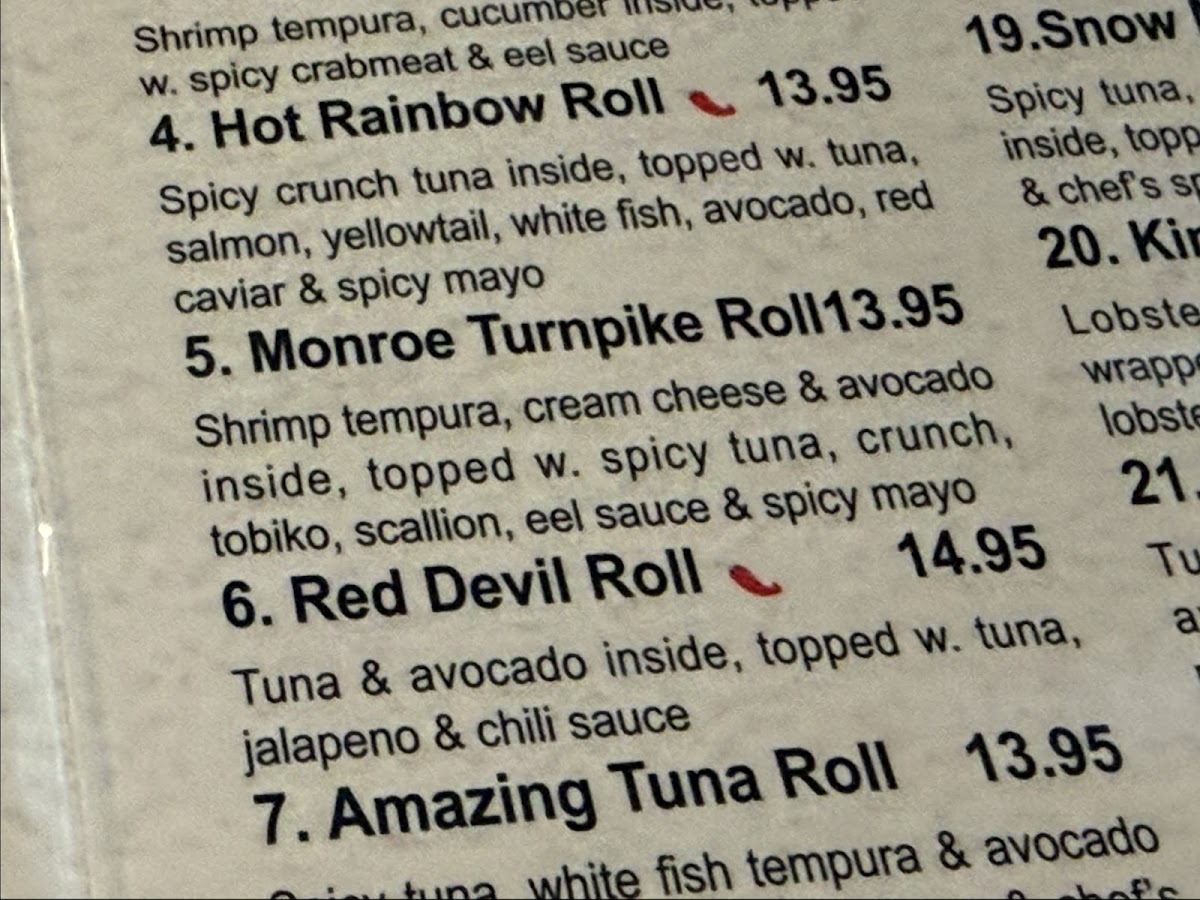 Izumi Sushi & Hibachi menu board