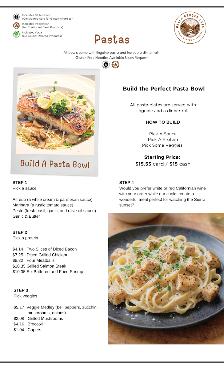 Bella Brooke Cafe at Gena's Sierra Inn: Family Restaurant menu board