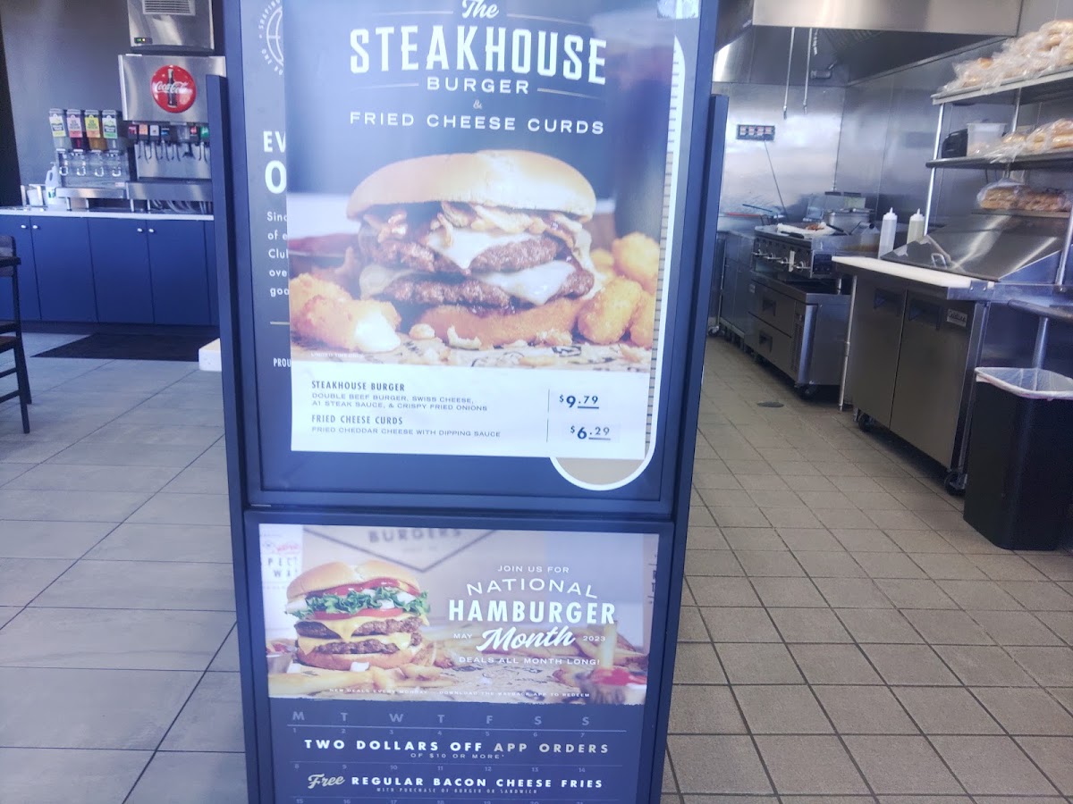 Wayback Burgers menu board