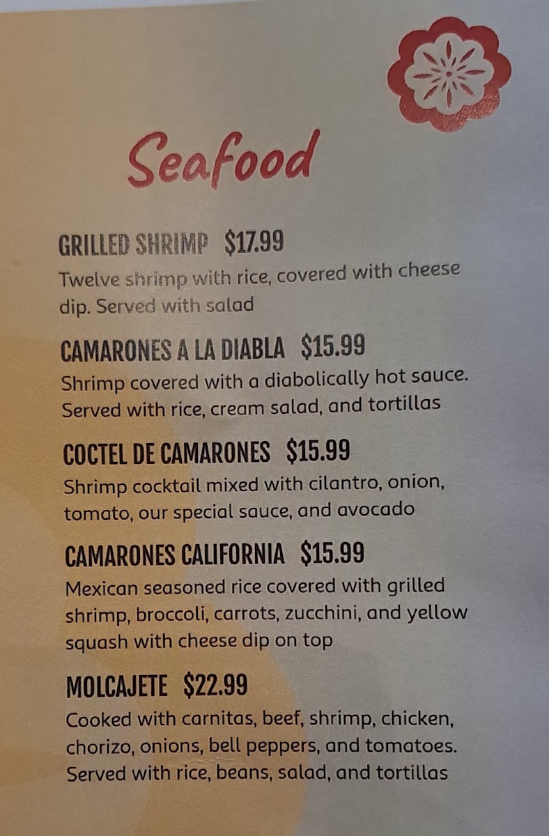 Mi Casa Grill and Cantina menu board