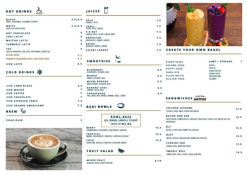 CM&Co. Café - Roasters menu board