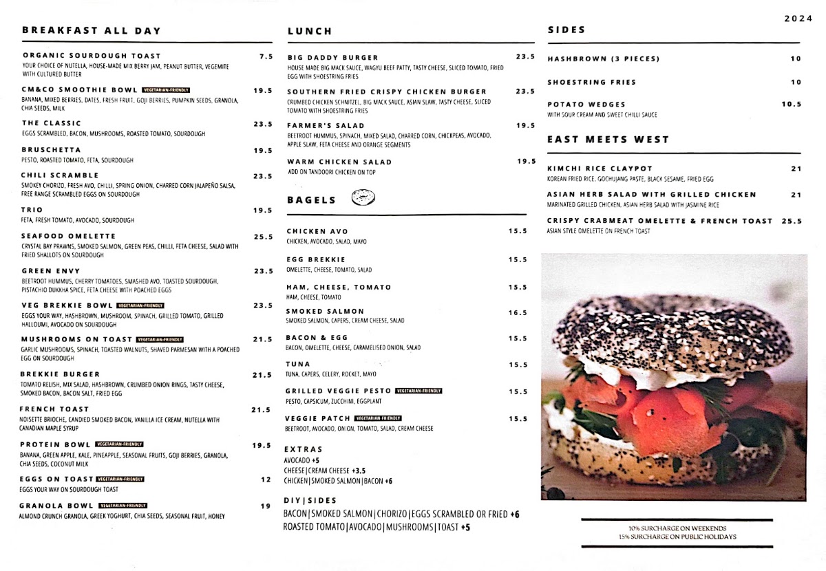 CM&Co. Café - Roasters menu board