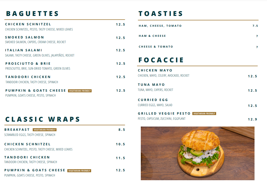 CM&Co. Café - Roasters menu board