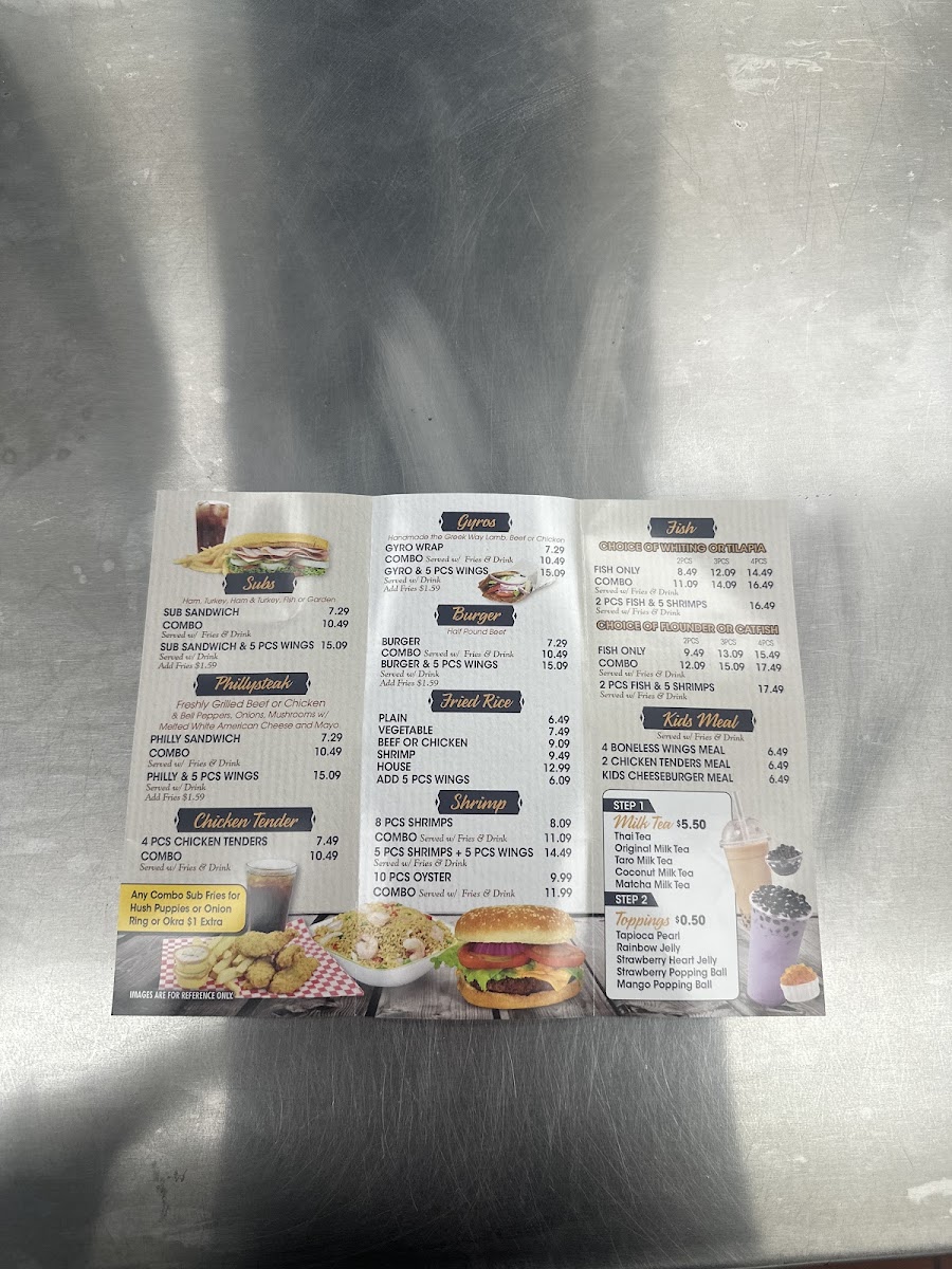 US Wings & Deli - Gaffney menu board