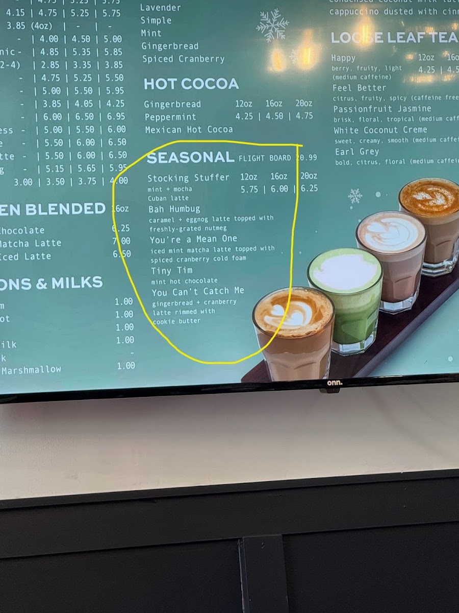 Myth & Legend menu board