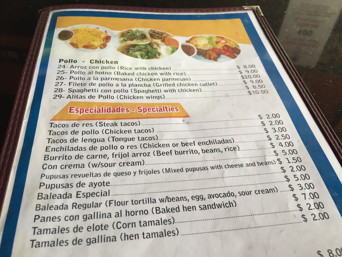 Camelitas menu board