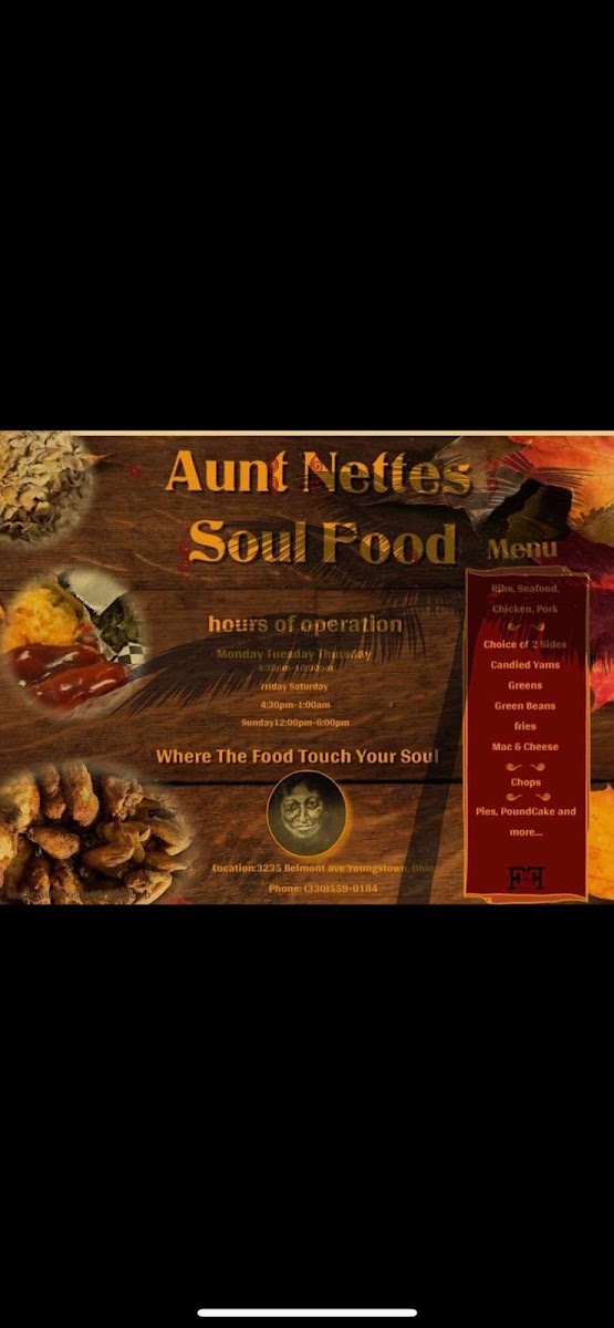 Aunt Nettes menu board