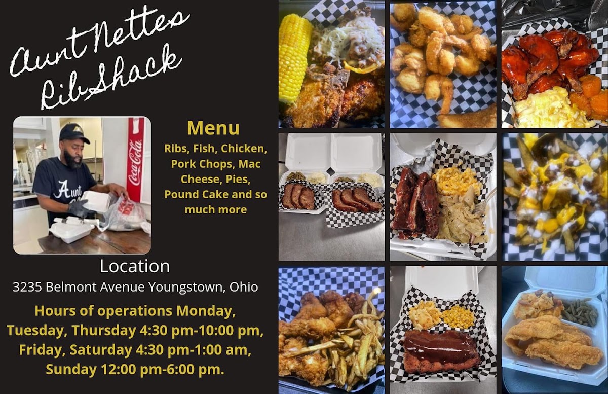Aunt Nettes menu board