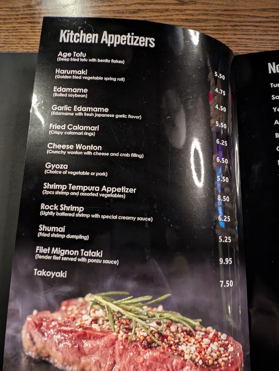MASUTA SUSHI & HIBACHI menu board