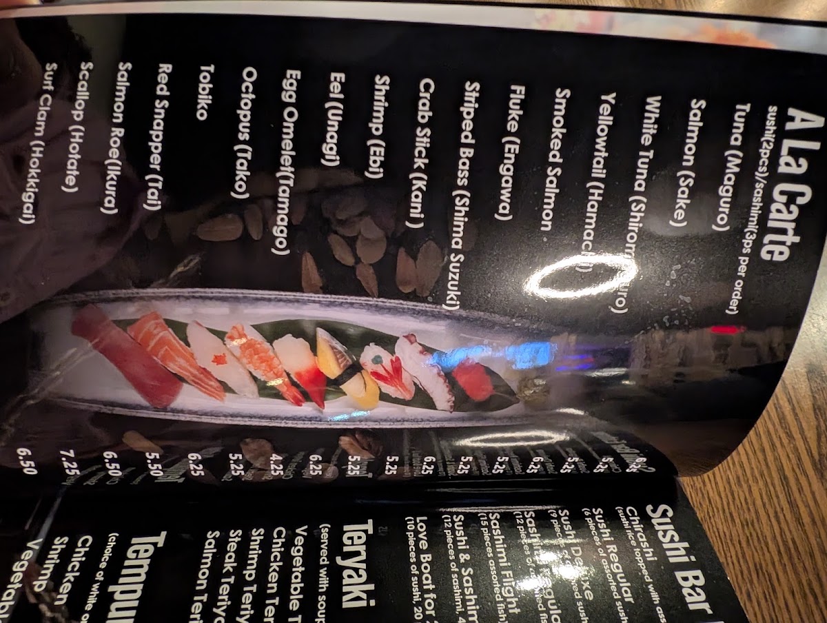 MASUTA SUSHI & HIBACHI menu board
