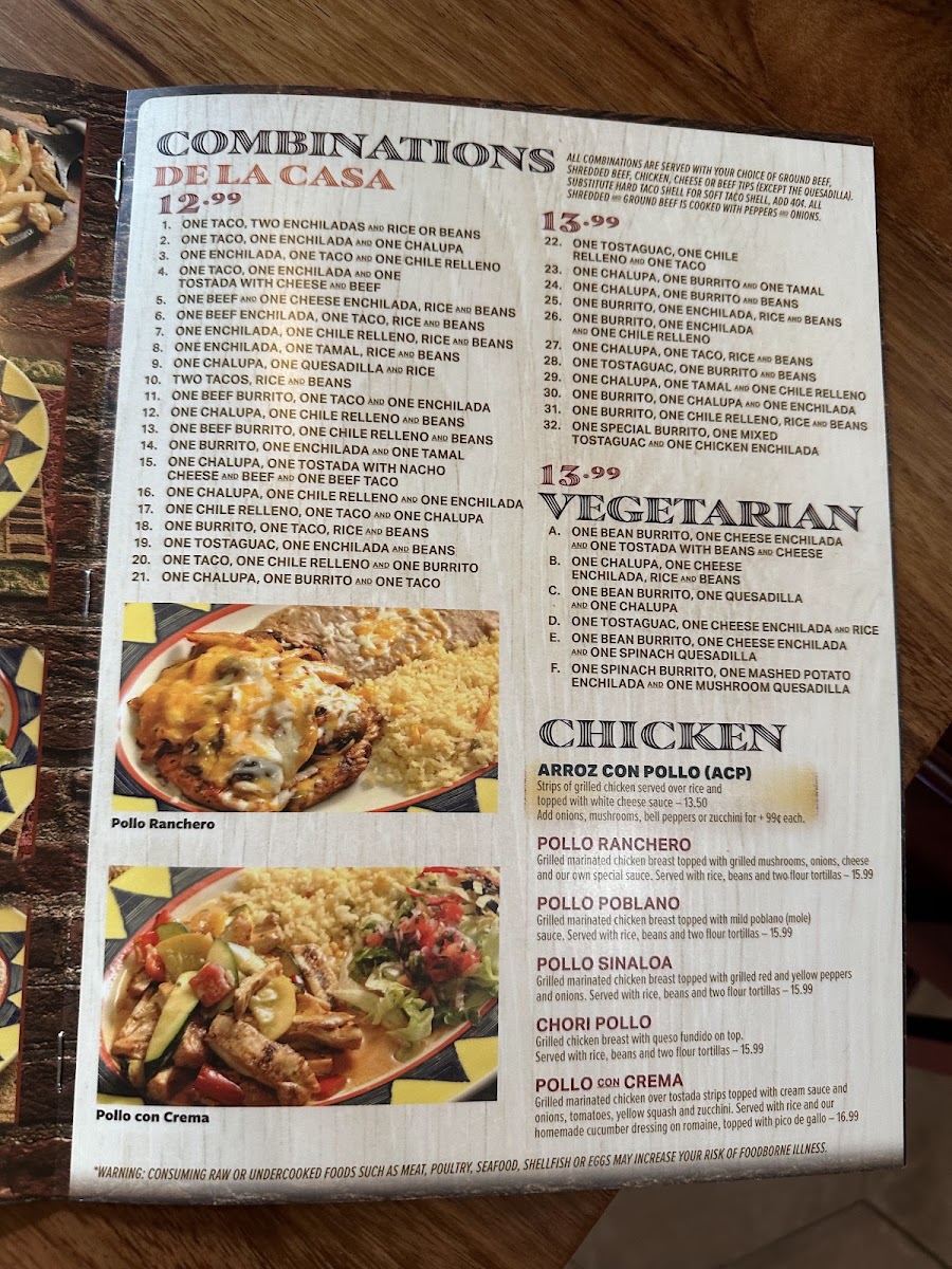 Don Buyos Mexican Restaurant and Cantina menu board