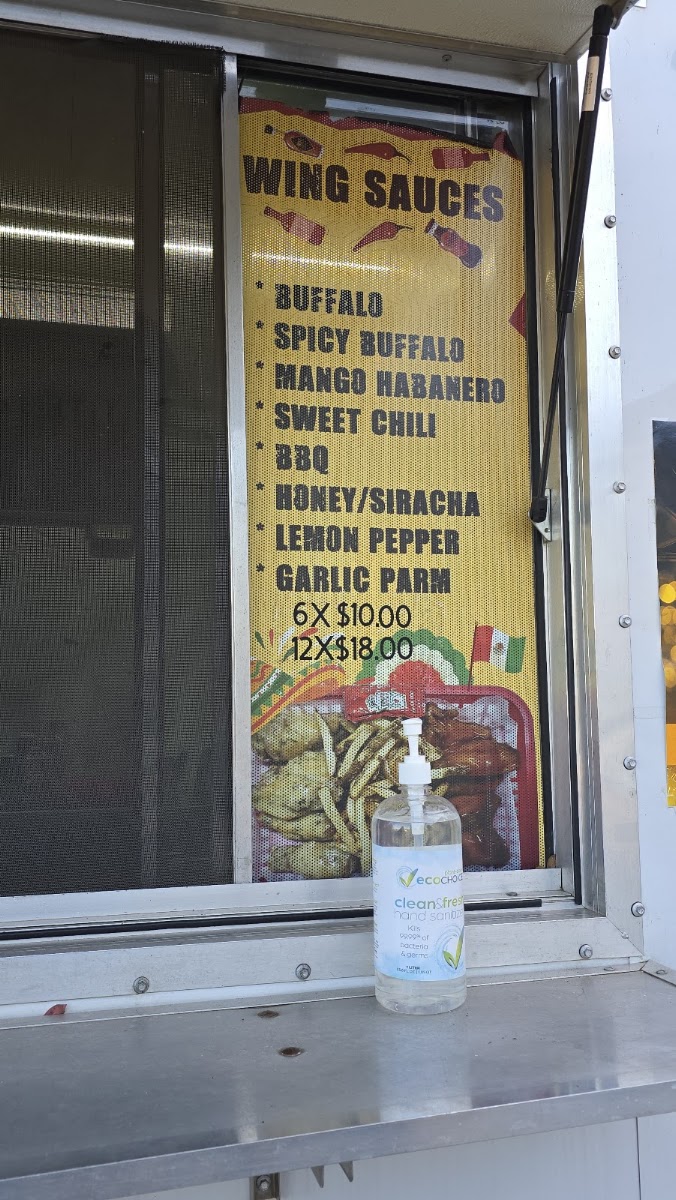 Tacos 105 menu board