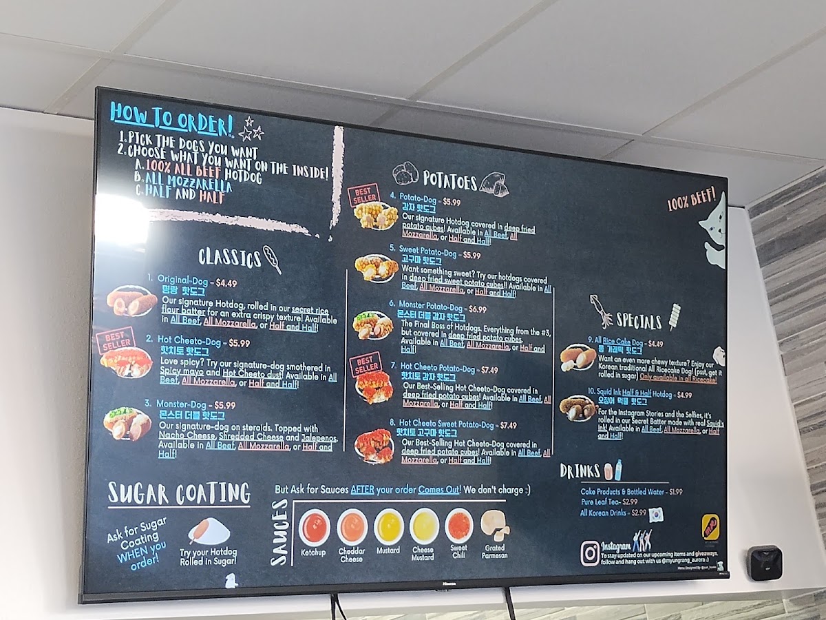 Jongro Kimbap 종로김밥 menu board