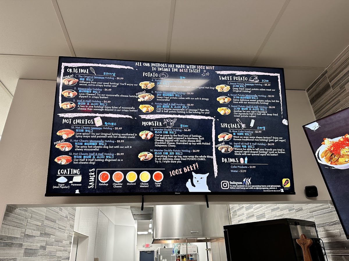 Jongro Kimbap 종로김밥 menu board