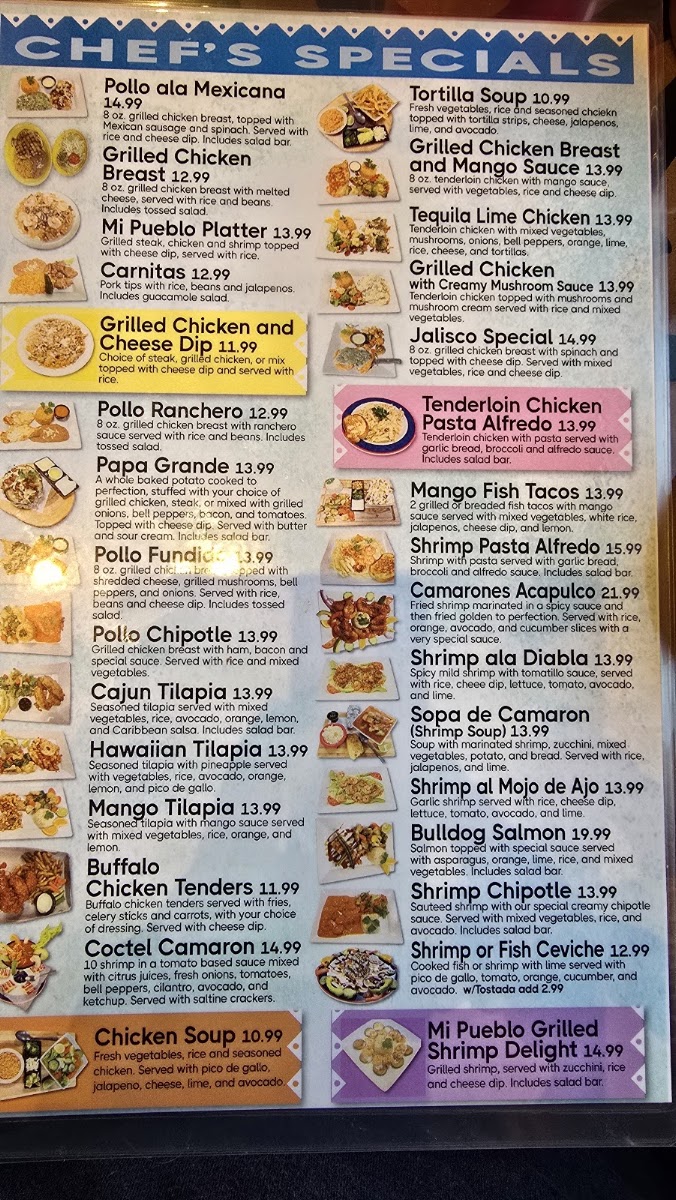 Mi Pueblo Restaurant Walnut menu board