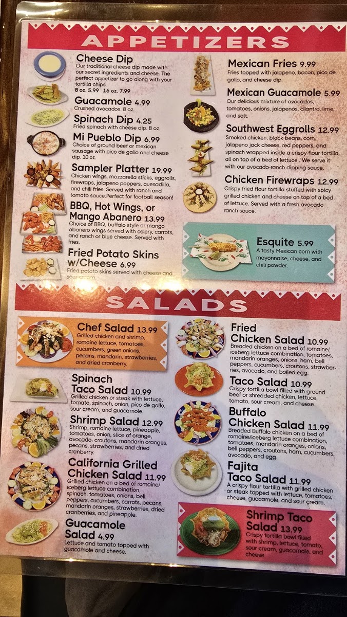 Mi Pueblo Restaurant Walnut menu board