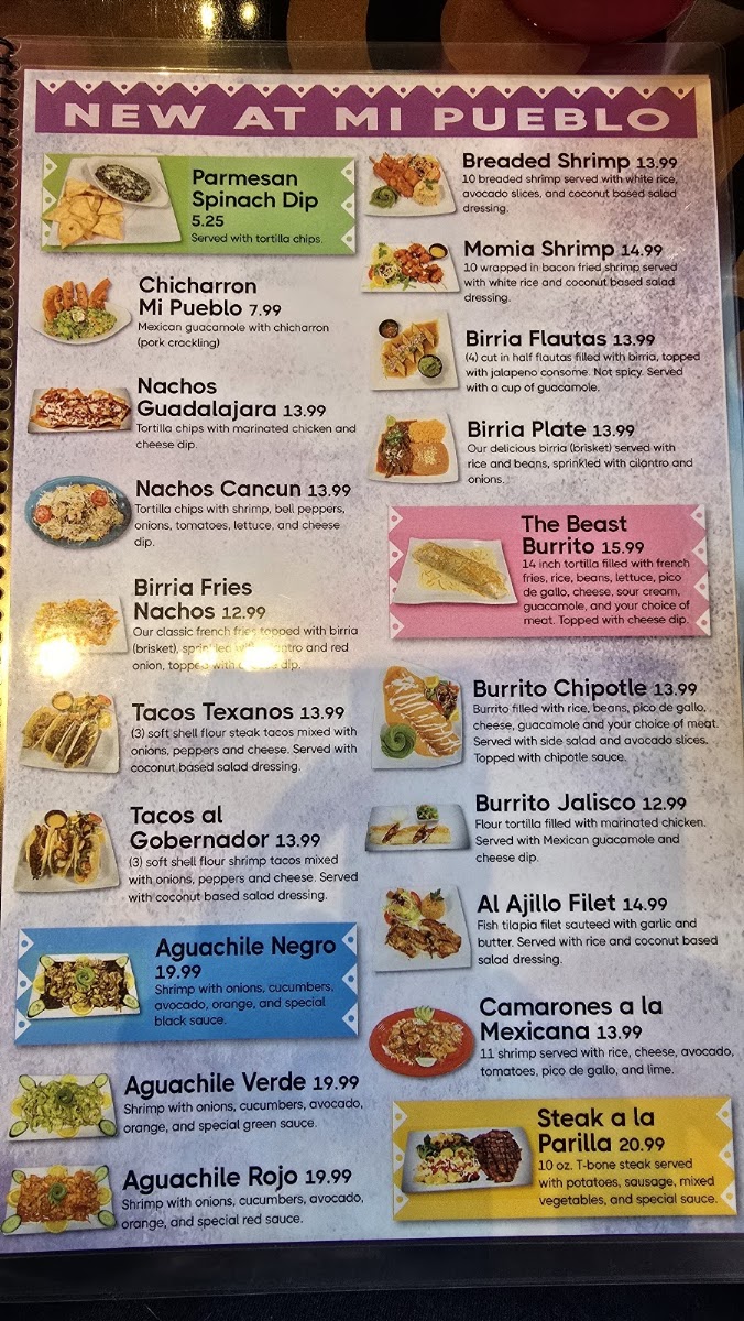 Mi Pueblo Restaurant Walnut menu board