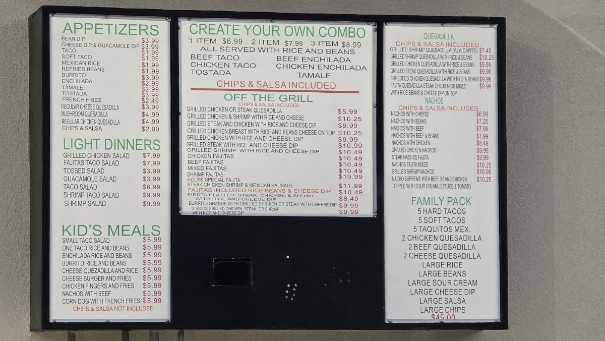 Mi Pueblo Restaurant Walnut menu board
