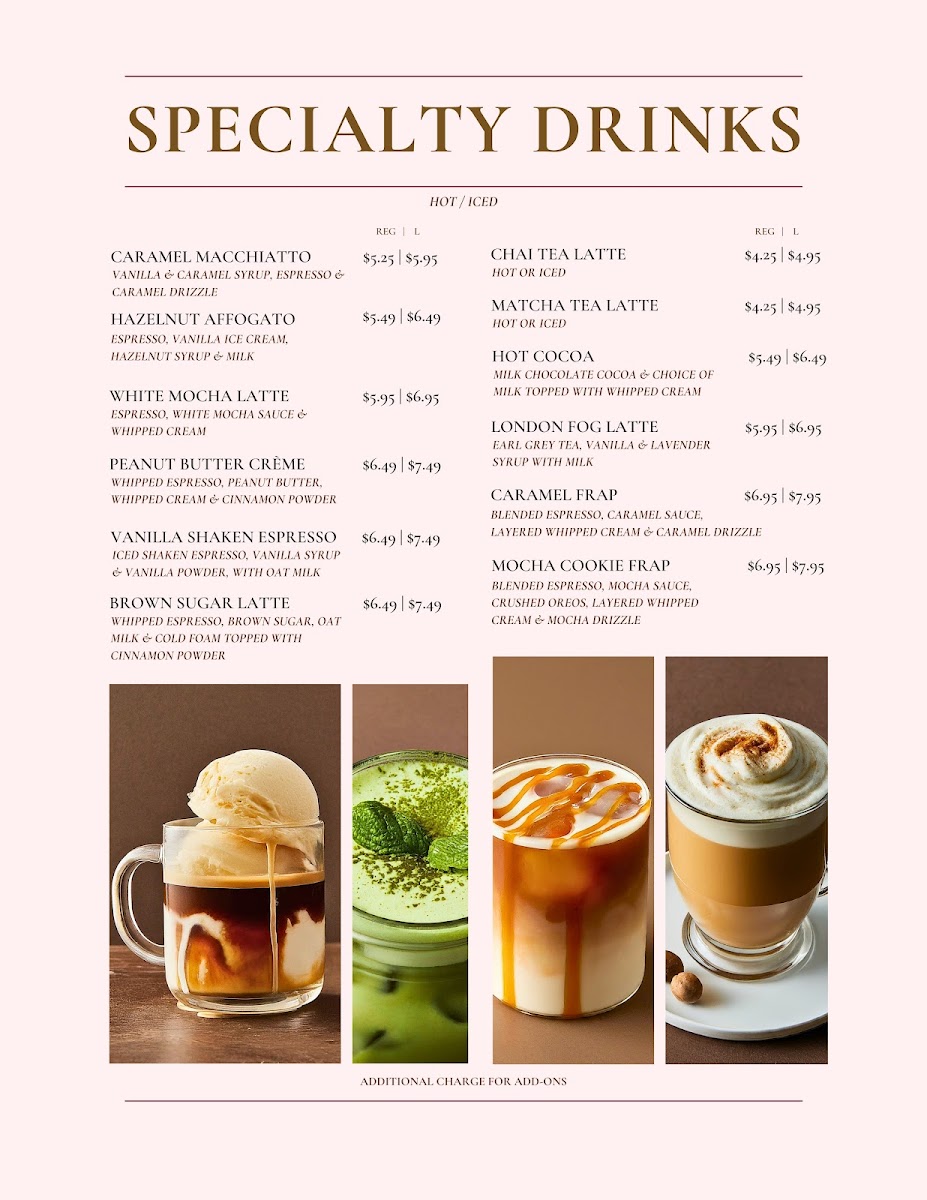 Heavenly Garden Cafe menu board