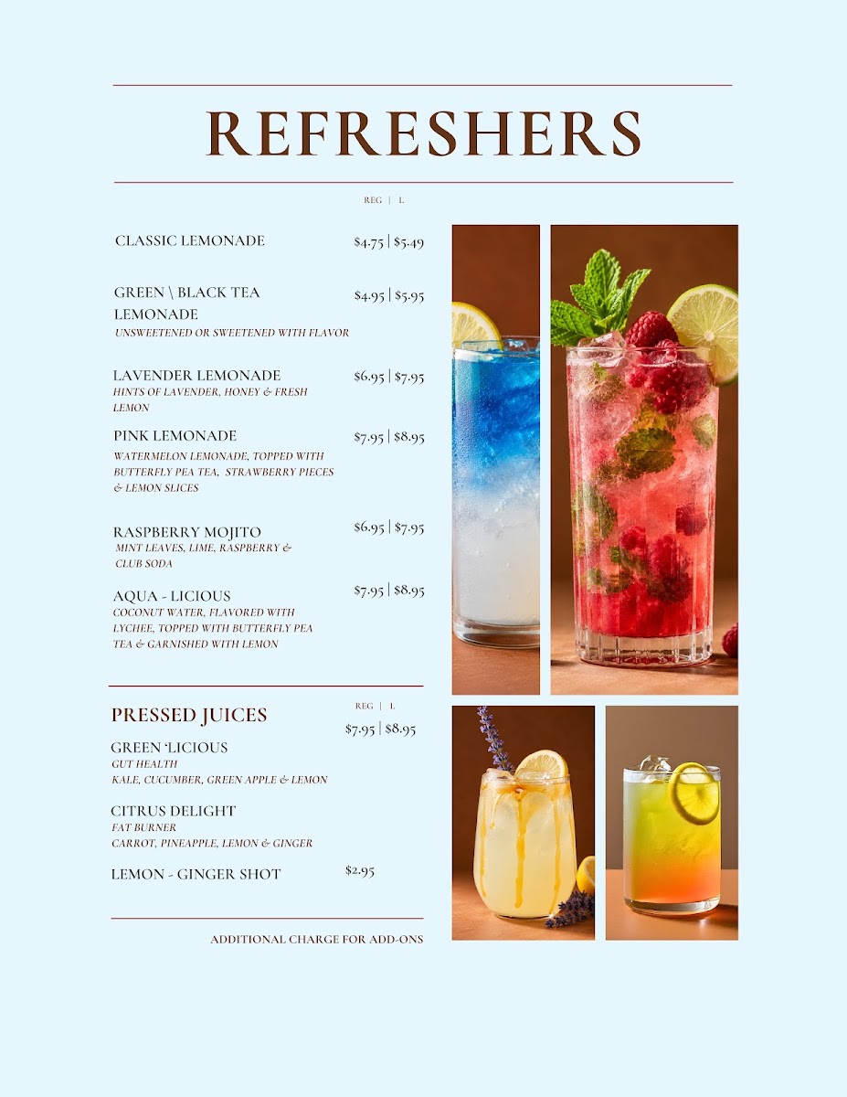 Heavenly Garden Cafe menu board