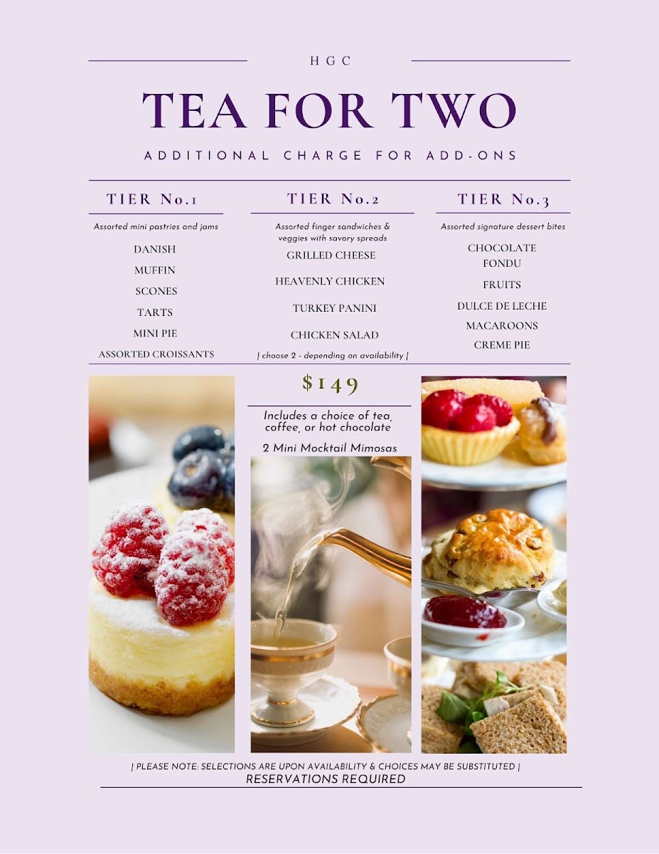 Heavenly Garden Cafe menu board