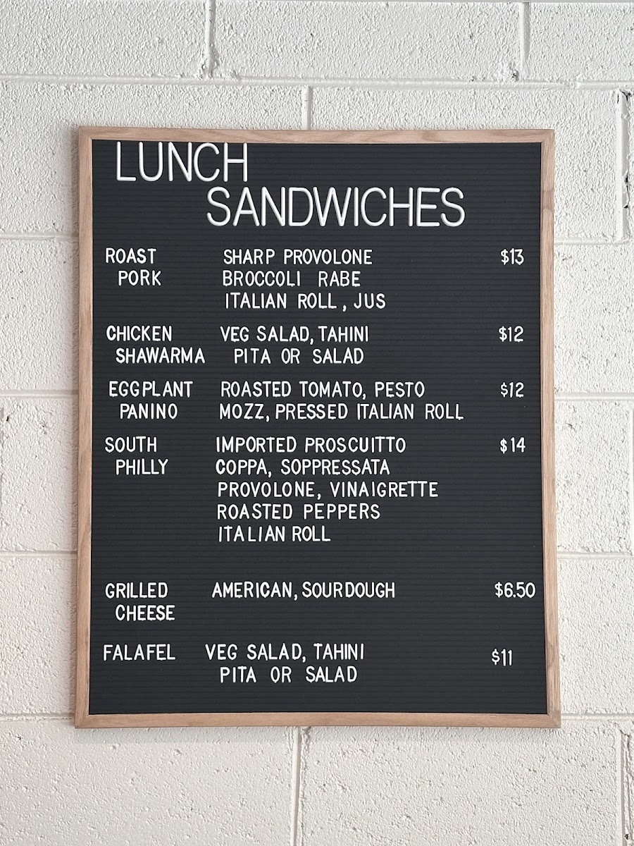 Keystone Breakfast & Lunch menu board